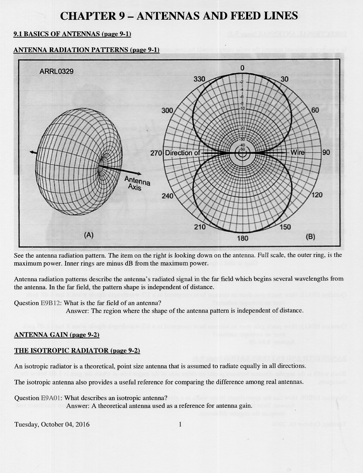 Chapter 9 Antennas and Feed Lines - Pages 9-1 through 9-44